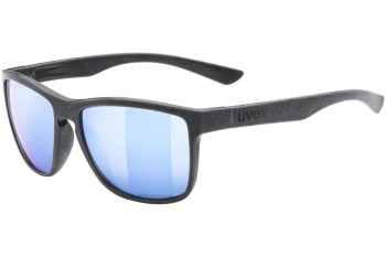 Sunčane naočale uvex lgl ocean 2 P Black Mat S3 Polarized Kvadratni Crni