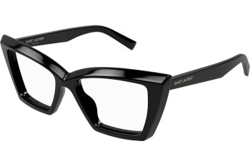 Naočale Saint Laurent SL657OPT 001 Cat Eye Crni