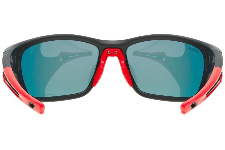 Sunčane naočale uvex sportstyle 232 P Black Mat / Red S3 Polarized Pravokutan Crni