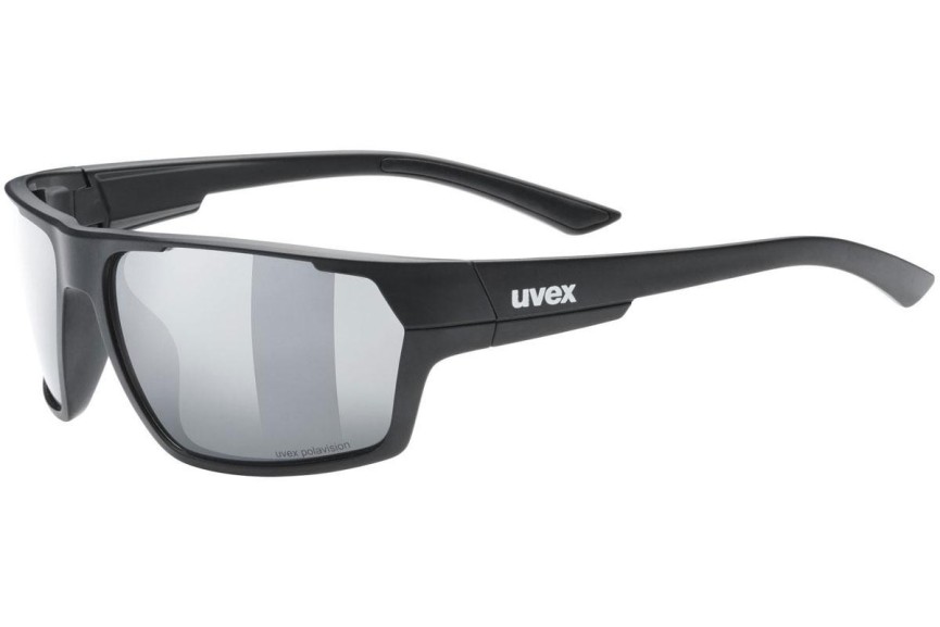 Sunčane naočale uvex sportstyle 233 P Black Mat S3 Polarized Pravokutan Crni