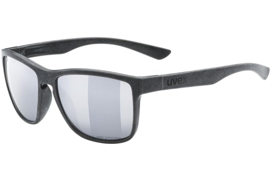 Sunčane naočale uvex lgl ocean 2 P Black Mat S3 Polarized Kvadratni Crni