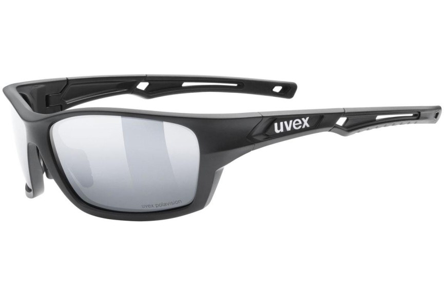 Sunčane naočale uvex sportstyle 232 P Black Mat S3 Polarized Pravokutan Crni