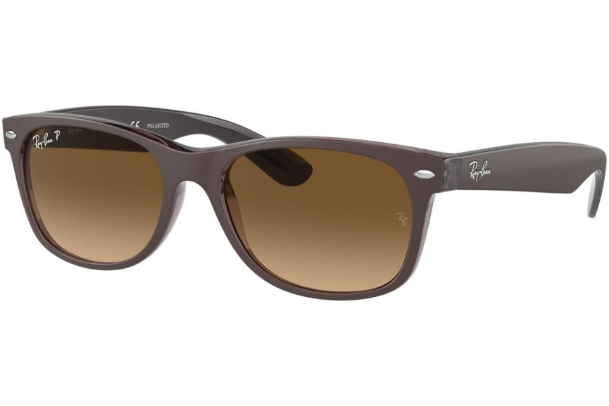 Sunčane naočale Ray-Ban New Wayfarer RB2132 6608M2 Polarized Kvadratni Smeđi