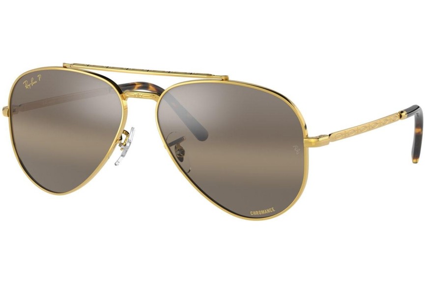 Sunčane naočale Ray-Ban New Aviator Chromance Collection RB3625 9196G5 Polarized Pilotski Zlatni