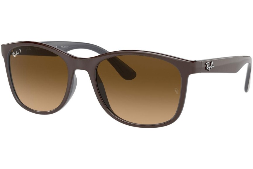 Sunčane naočale Ray-Ban RB4374 6600M2 Polarized Kvadratni Smeđi