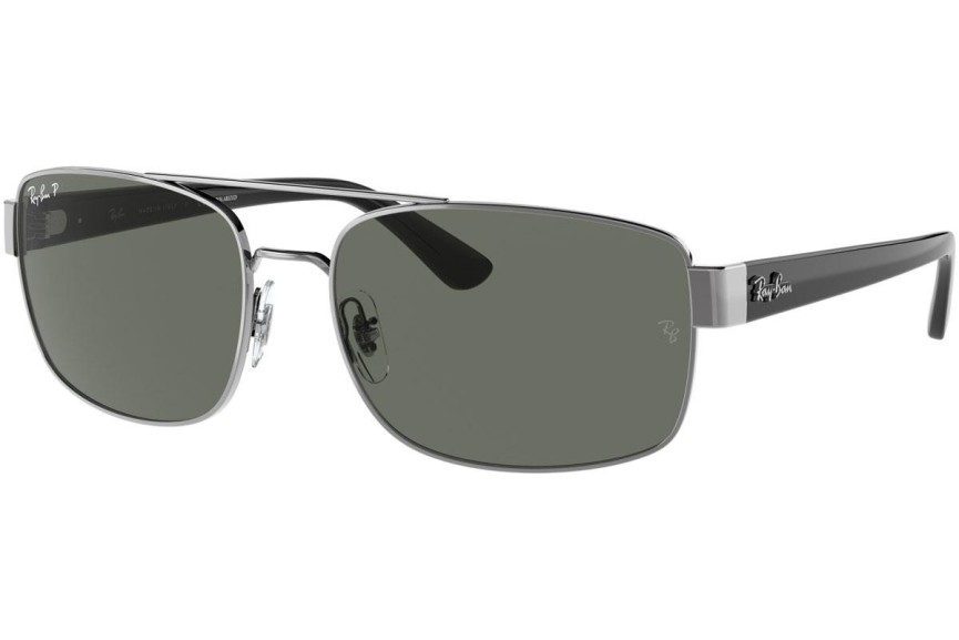 Sunčane naočale Ray-Ban RB3687 004/58 Polarized Pravokutan Srebrni