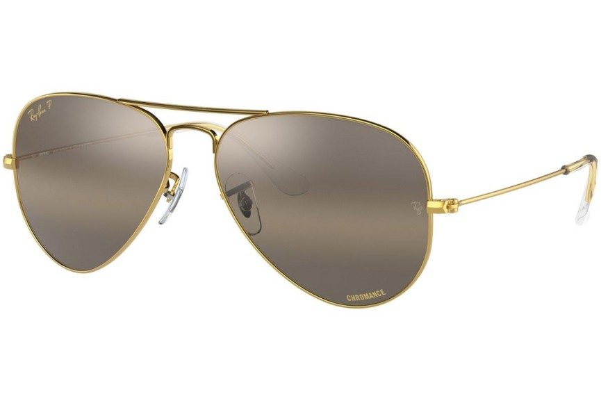 Sunčane naočale Ray-Ban Aviator Chromance Collection RB3025 9196G5 Polarized Pilotski Zlatni