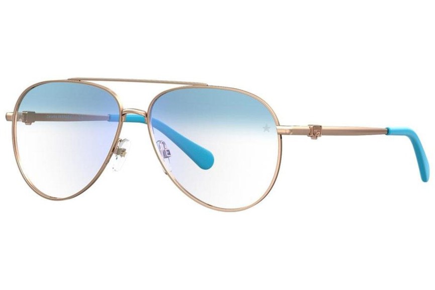 Naočale Chiara Ferragni CF1009/BB HOT/K6 blue-light [non-prescription] Pilotski Zlatni