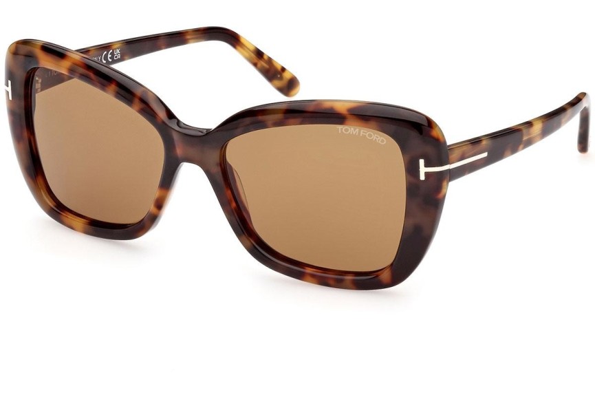 Sunčane naočale Tom Ford FT1008 55J Cat Eye Havana