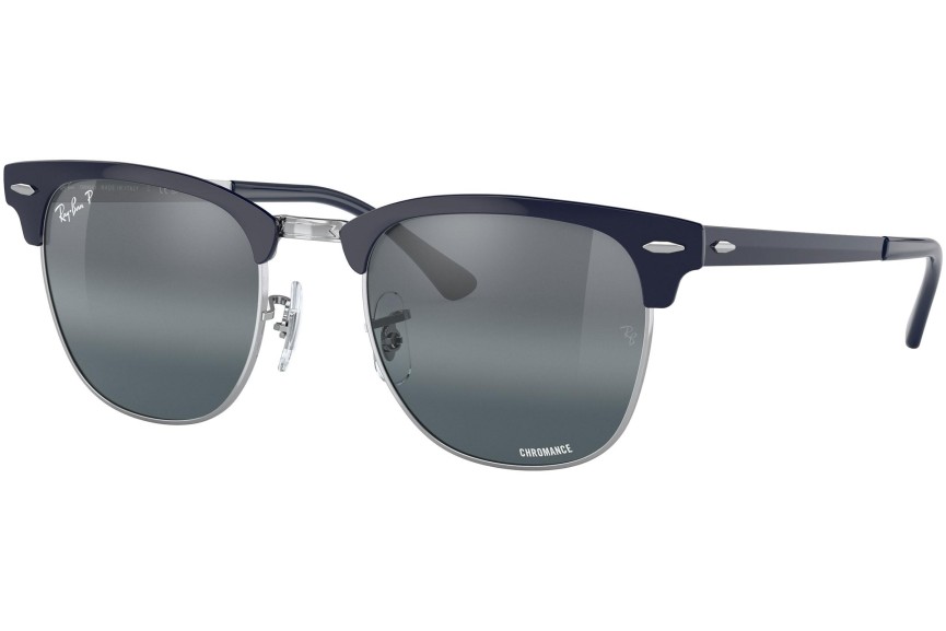 Sunčane naočale Ray-Ban Clubmaster Metal Chromance Collection RB3716 9254G6 Polarized Zadebljani gornji dio Srebrni