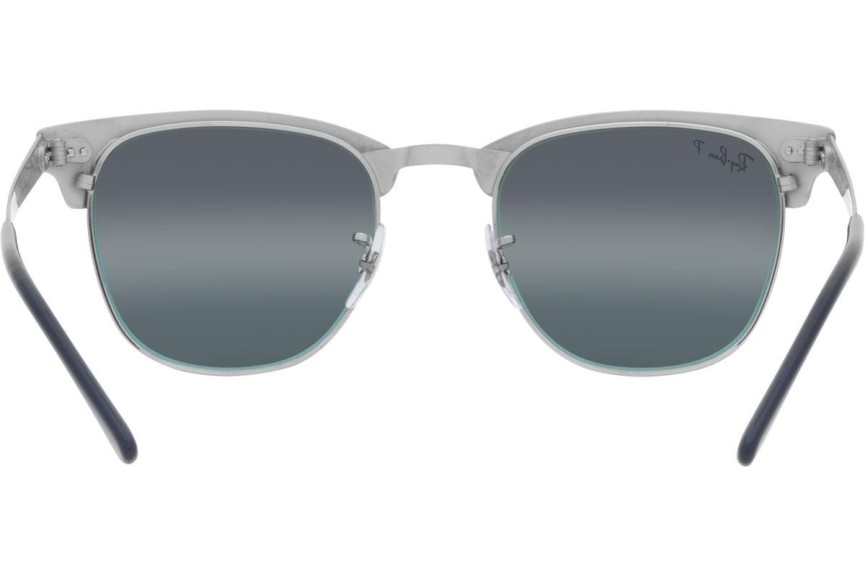 Sunčane naočale Ray-Ban Clubmaster Metal Chromance Collection RB3716 9254G6 Polarized Zadebljani gornji dio Srebrni