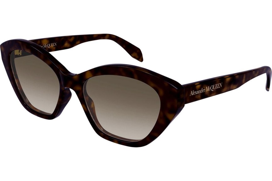 Sunčane naočale Alexander McQueen AM0355S 002 Cat Eye Havana