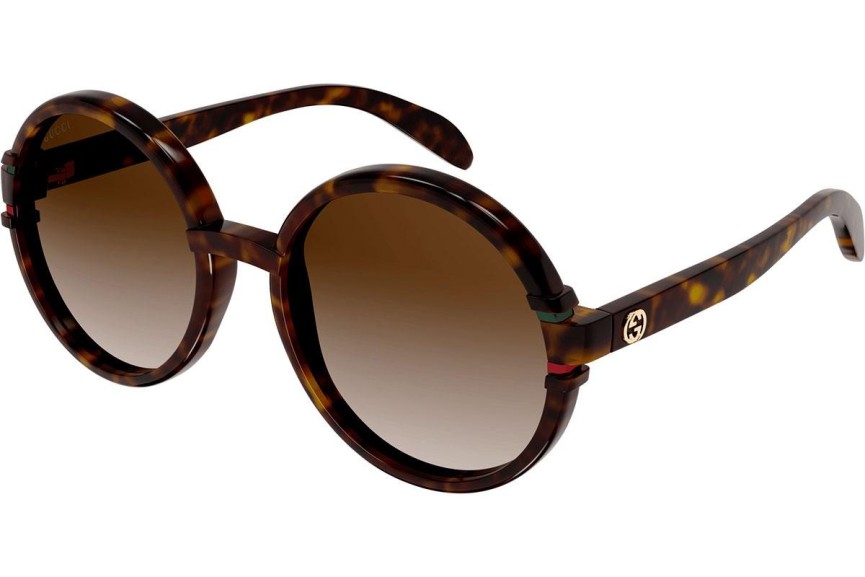 Sunčane naočale Gucci GG1067S 002 Okrugao Havana