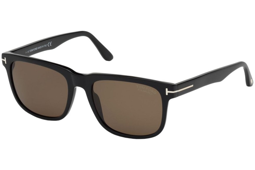 Sunčane naočale Tom Ford Stephenson FT0775 01H Polarized Kvadratni Crni