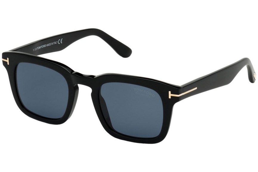 Sunčane naočale Tom Ford Dax FT0751 01V Polarized Kvadratni Crni