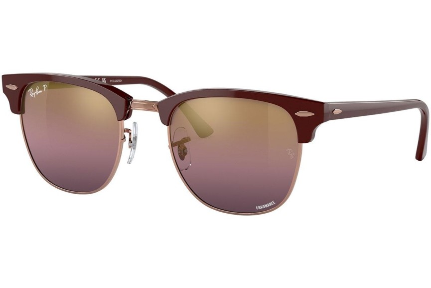 Sunčane naočale Ray-Ban Clubmaster Chromance Collection RB3016 1365G9 Polarized Zadebljani gornji dio Crveni