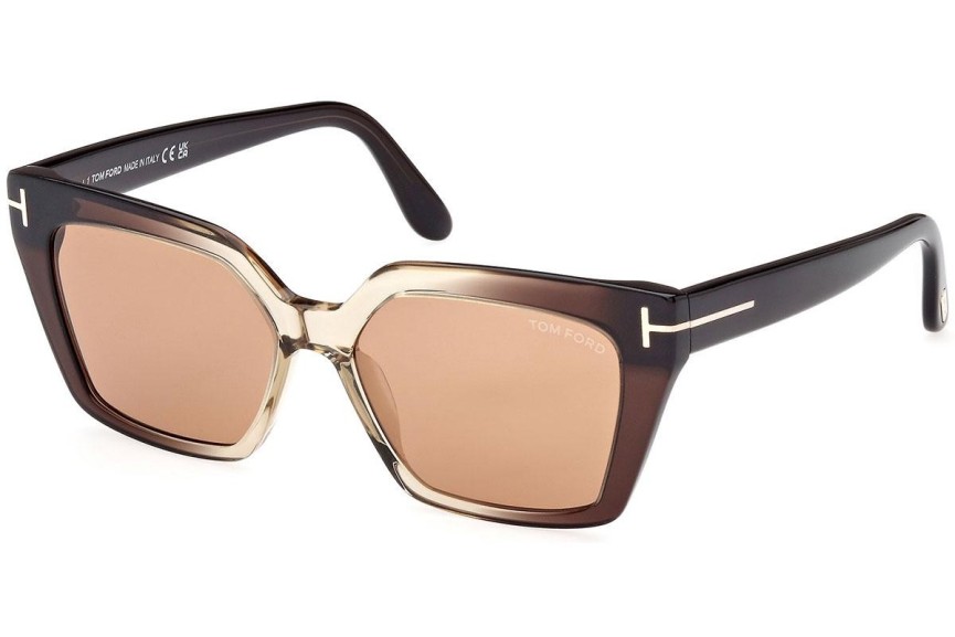 Sunčane naočale Tom Ford FT1030 47J Cat Eye Smeđi