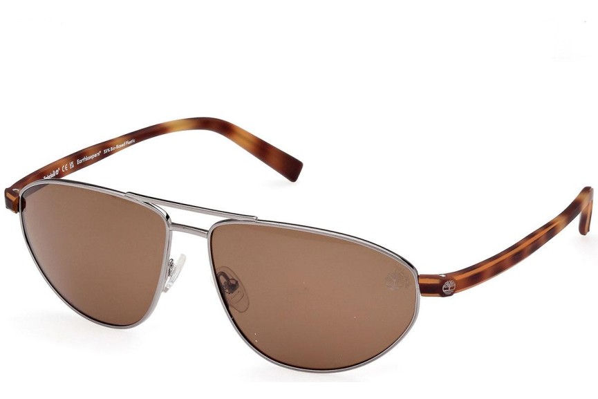 Sunčane naočale Timberland TB9324 08H Polarized Pilotski Srebrni