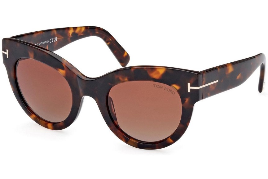 Sunčane naočale Tom Ford Lucilla FT1063 52T Cat Eye Havana