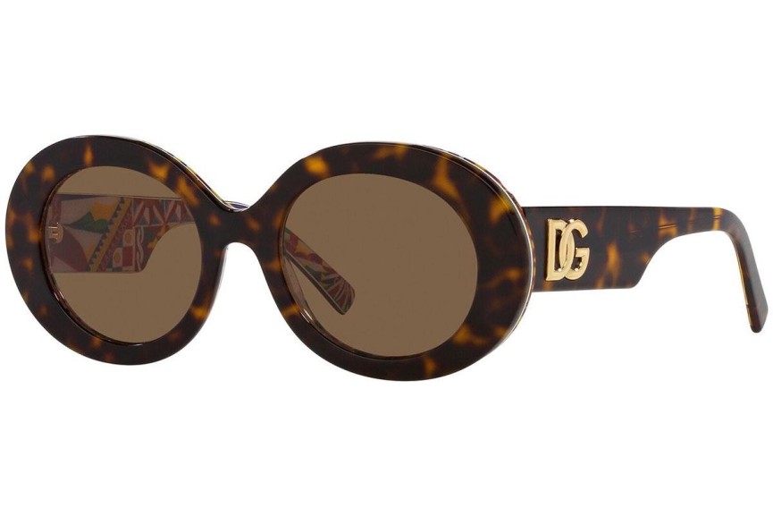 Sunčane naočale Dolce & Gabbana DG4448 321773 Ovalni Havana