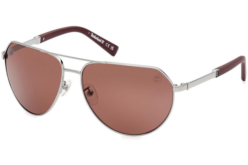 Sunčane naočale Timberland TB9340-H 08H Polarized Pilotski Srebrni