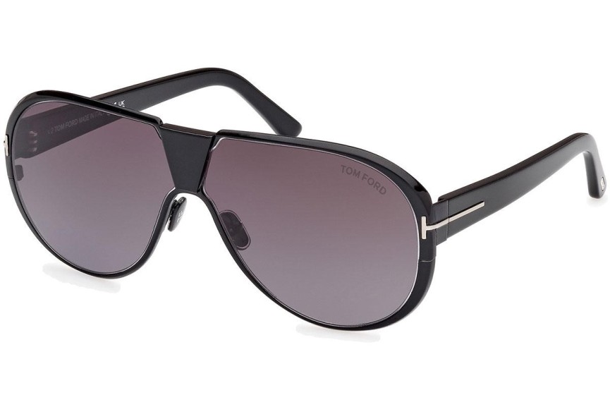 Sunčane naočale Tom Ford Vincenzo FT1072 01B Pilotski Crni