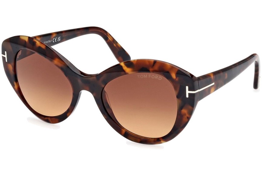 Sunčane naočale Tom Ford Guinevere FT1084 52F Cat Eye Havana