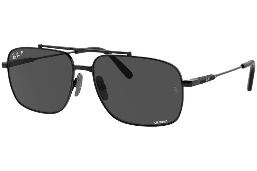 Sunčane naočale Ray-Ban Michael Titanium RB8096 9267K8 Polarized Pravokutan Crni