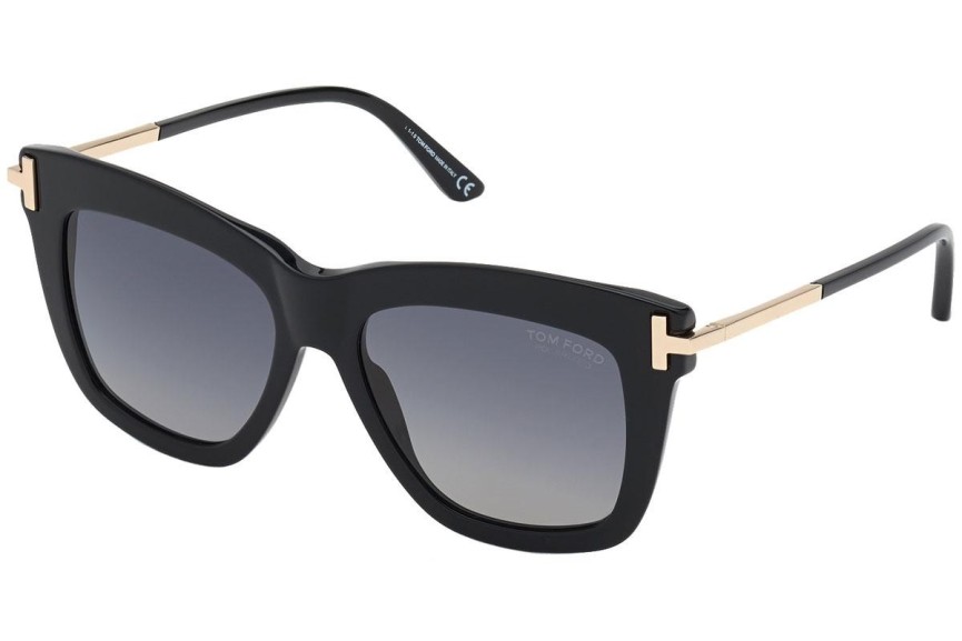 Sunčane naočale Tom Ford FT0822 01D Polarized Kvadratni Crni