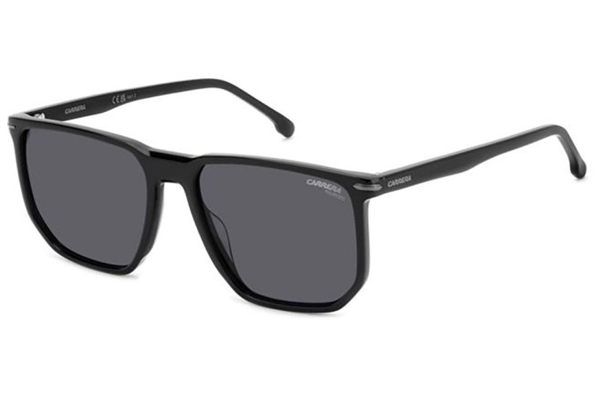 Sunčane naočale Carrera CARRERA329/S 08A/M9 Polarized Pravokutan Crni