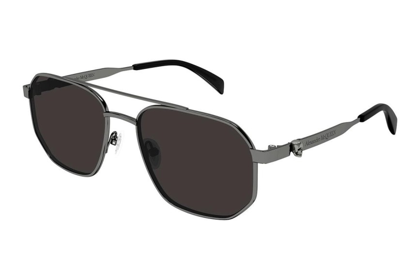 Sunčane naočale Alexander McQueen AM0458S 001 Pilotski Sivi