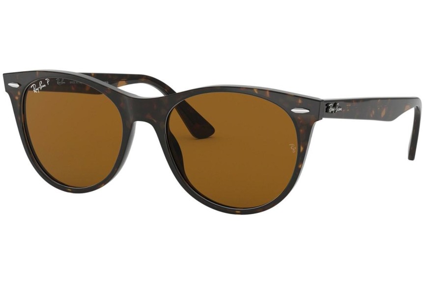 Sunčane naočale Ray-Ban Wayfarer II Classic RB2185 902/57 Polarized Kvadratni Havana