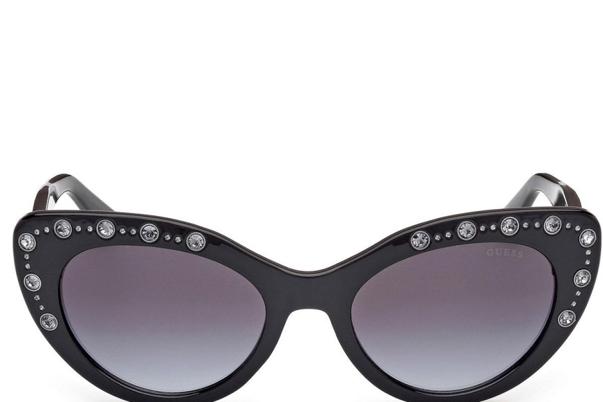 Sunčane naočale Guess GU00163 01B Cat Eye Crni