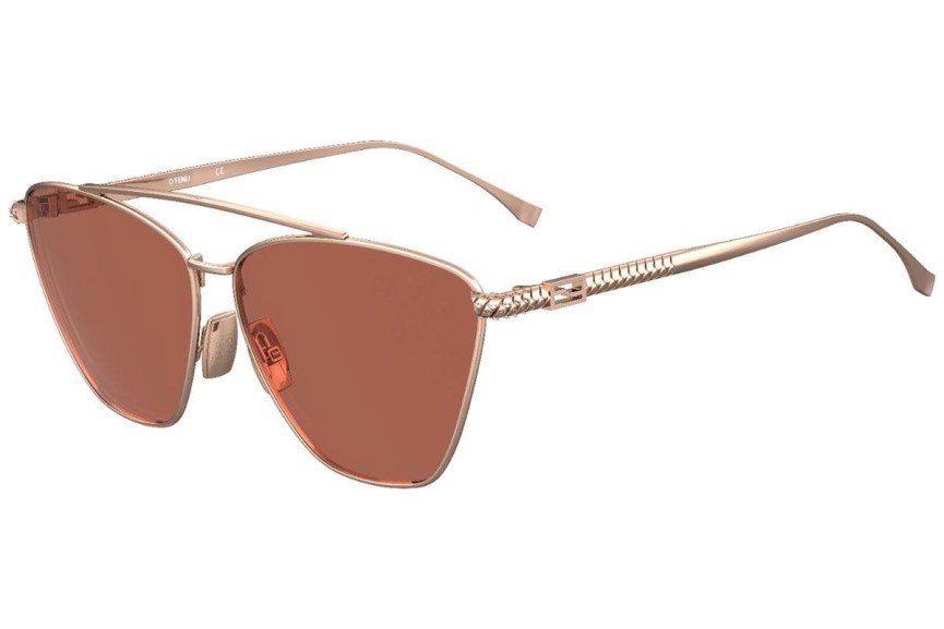 Sunčane naočale Fendi FF0438/S DDB/4S Polarized Cat Eye Zlatni