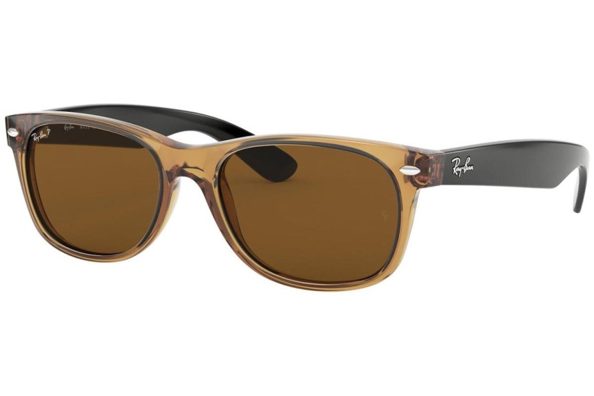 Sunčane naočale Ray-Ban New Wayfarer RB2132 945/57 Polarized Kvadratni Smeđi