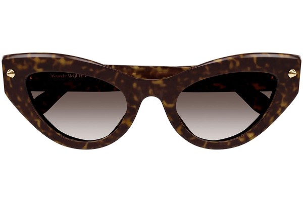 Sunčane naočale Alexander McQueen AM0407S 002 Cat Eye Havana