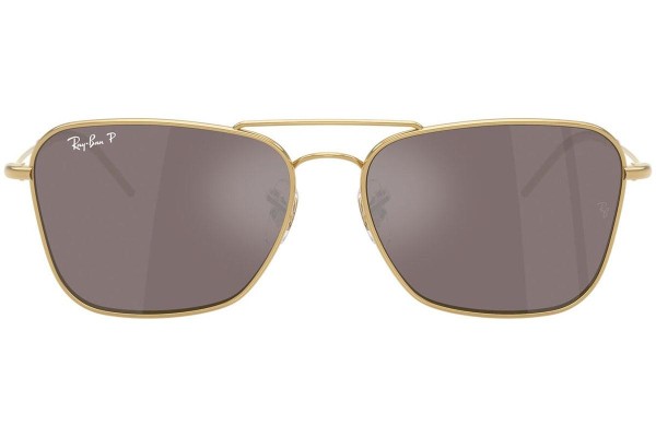 Sunčane naočale Ray-Ban Caravan Reverse RBR0102S 001/LB Polarized Pravokutan Zlatni