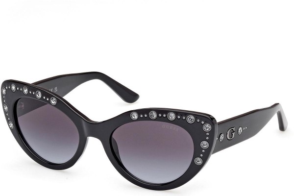 Sunčane naočale Guess GU00163 01B Cat Eye Crni