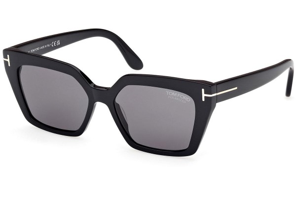 Sunčane naočale Tom Ford FT1030 01D Polarized Cat Eye Crni