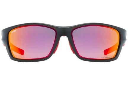 Sunčane naočale uvex sportstyle 232 P Black Mat / Red S3 Polarized Pravokutan Crni