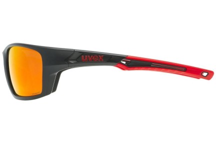 Sunčane naočale uvex sportstyle 232 P Black Mat / Red S3 Polarized Pravokutan Crni