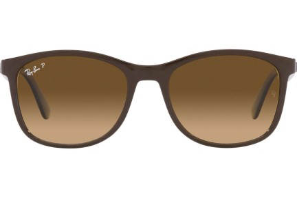 Sunčane naočale Ray-Ban RB4374 6600M2 Polarized Kvadratni Smeđi