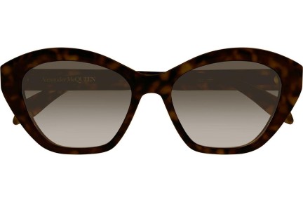 Sunčane naočale Alexander McQueen AM0355S 002 Cat Eye Havana