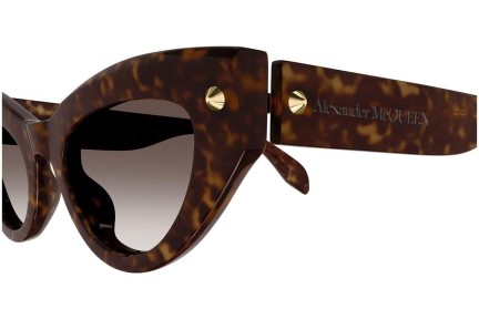 Sunčane naočale Alexander McQueen AM0407S 002 Cat Eye Havana