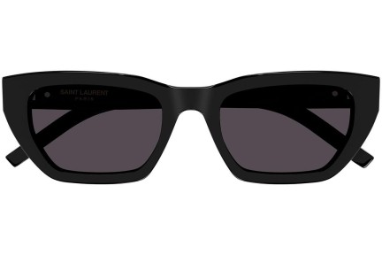 Sunčane naočale Saint Laurent SLM127/F 001 Cat Eye Crni