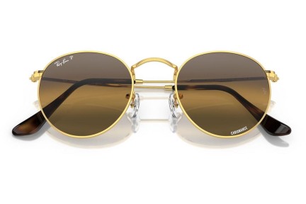 Sunčane naočale Ray-Ban Round Metal RB3447 001/G5 Polarized Okrugao Zlatni