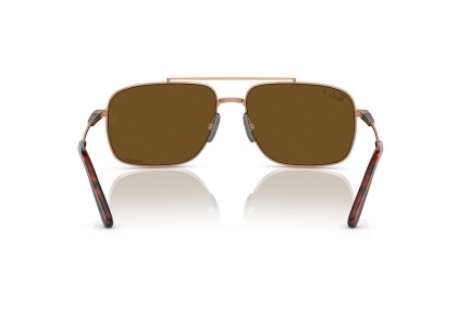 Sunčane naočale Ray-Ban Michael Titanium RB8096 9266AN Polarized Pravokutan Smeđi