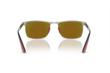 Sunčane naočale Ray-Ban RB3726M F007A1 Polarized Pravokutan Srebrni