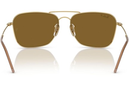 Sunčane naočale Ray-Ban Caravan Reverse RBR0102S 001/83 Polarized Pravokutan Zlatni