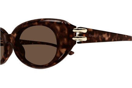 Sunčane naočale Alexander McQueen AM0469S 002 Ovalni Havana